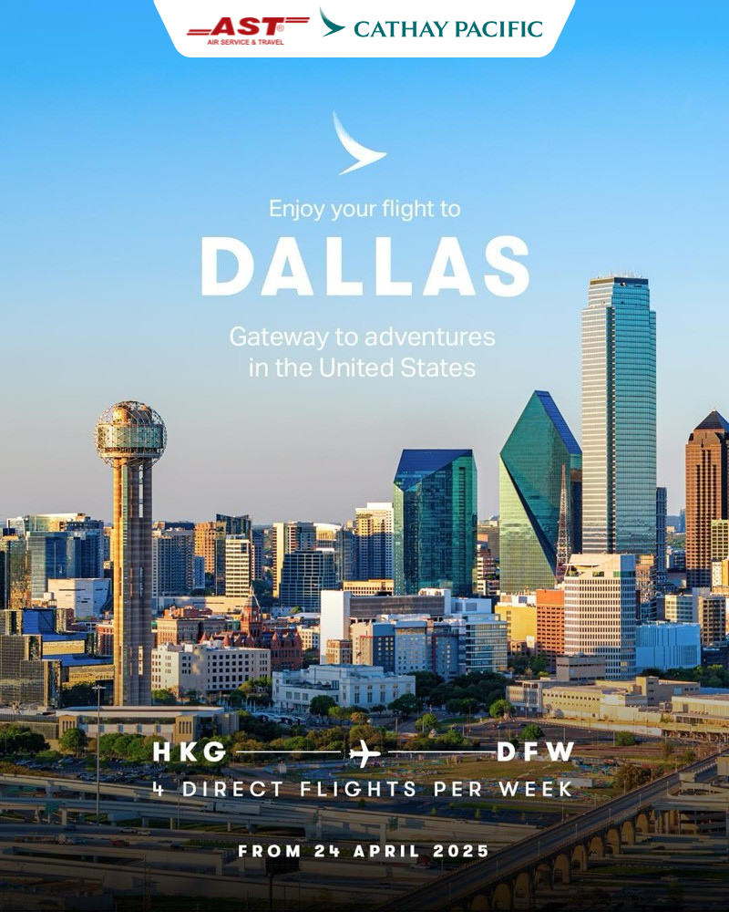 Cathay Pacific mo duong bay moi den Dallas My